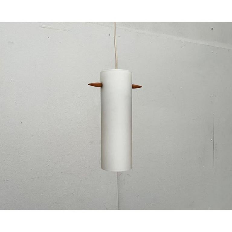 Mid-Century Teak and Glass Pendant Lamp by Uno & Östen Kristiansson, 1960s For Sale 6