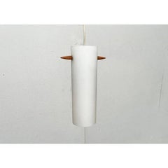 Lampe suspendue en teck et verre du milieu du siècle par Uno & Östen Kristiansson, années 1960