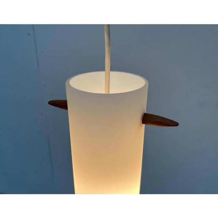 Mid-Century Modern Mid-Century Teak and Glass Pendant Lamp by Uno & Östen Kristiansson, 1960s For Sale