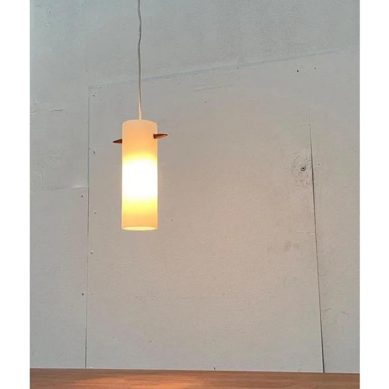 Mid-Century Teak and Glass Pendant Lamp by Uno & Östen Kristiansson, 1960s In Excellent Condition For Sale In Hamburg, DE