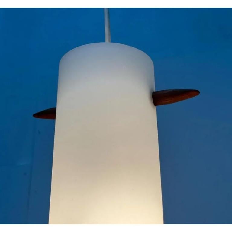 20th Century Mid-Century Teak and Glass Pendant Lamp by Uno & Östen Kristiansson, 1960s For Sale
