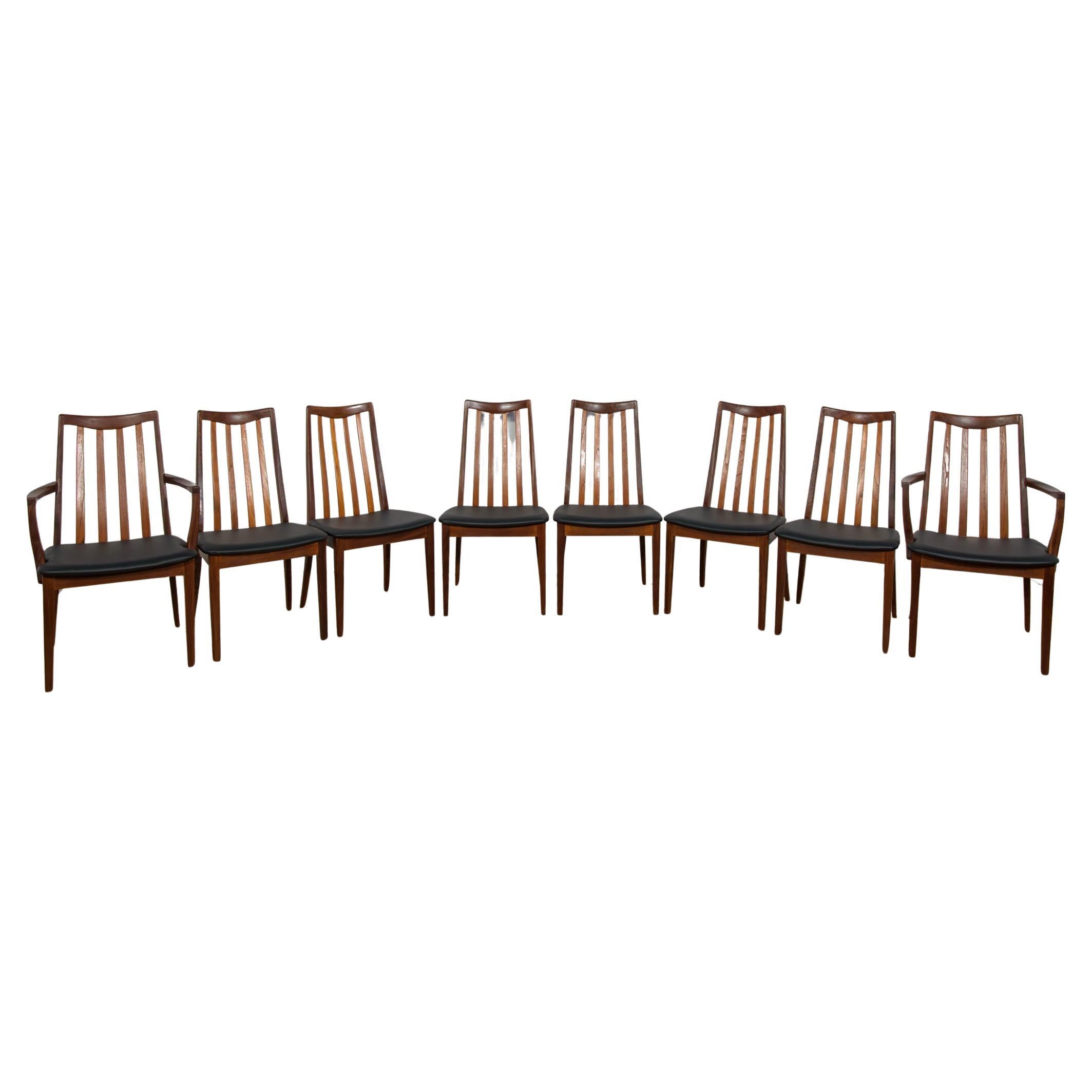 Mid-Century Teak and Leather Dining Chairs by Leslie Dandy for G-Plan, 1960s.