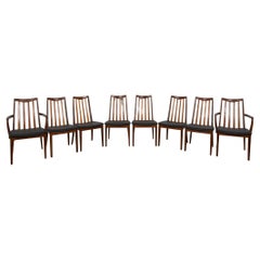 Sedie da pranzo in teak e pelle di Leslie Dandy per G-Plan, 1960.
