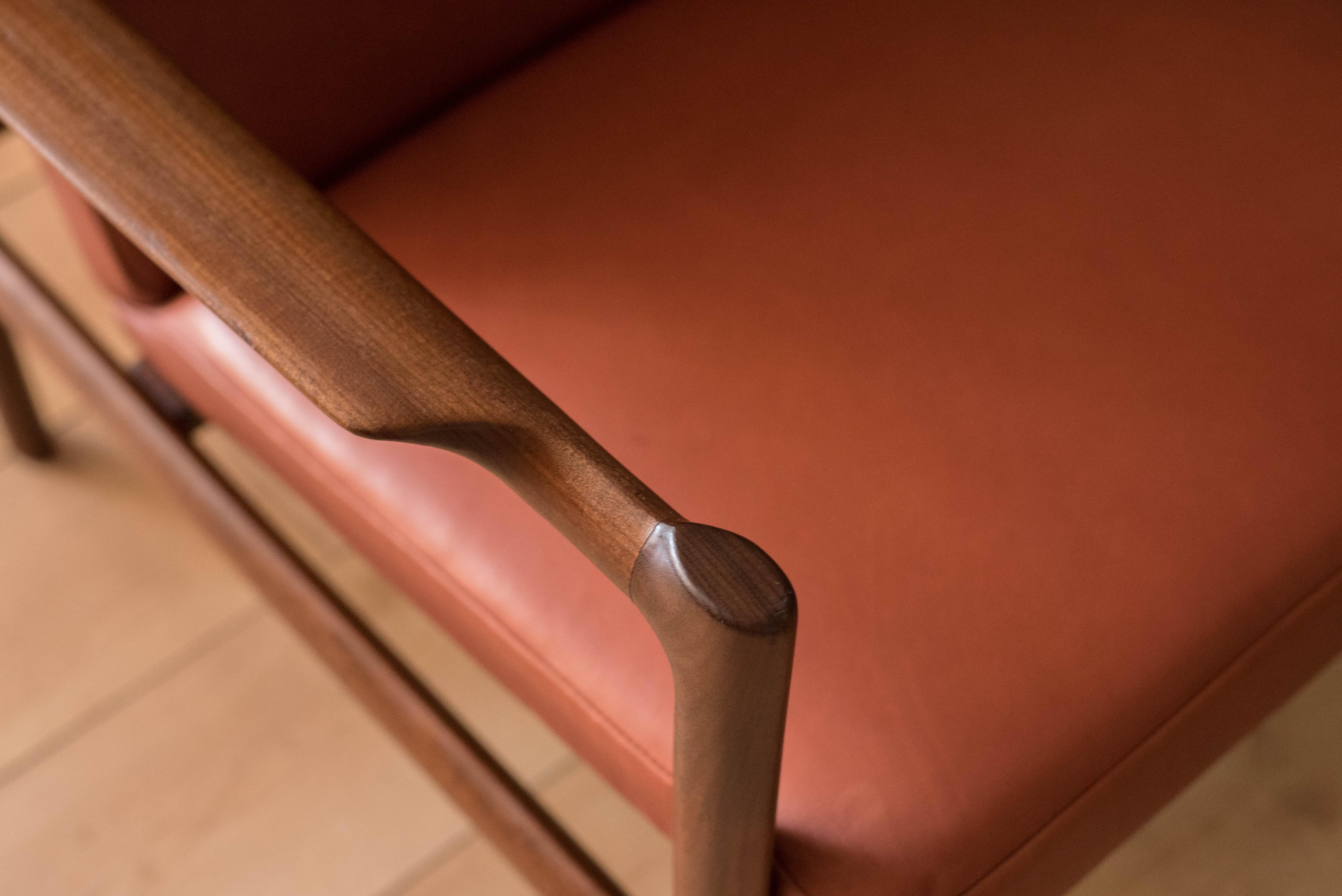 Norwegian Mid Century Teak and Leather Lounge Chair by Bruksbo