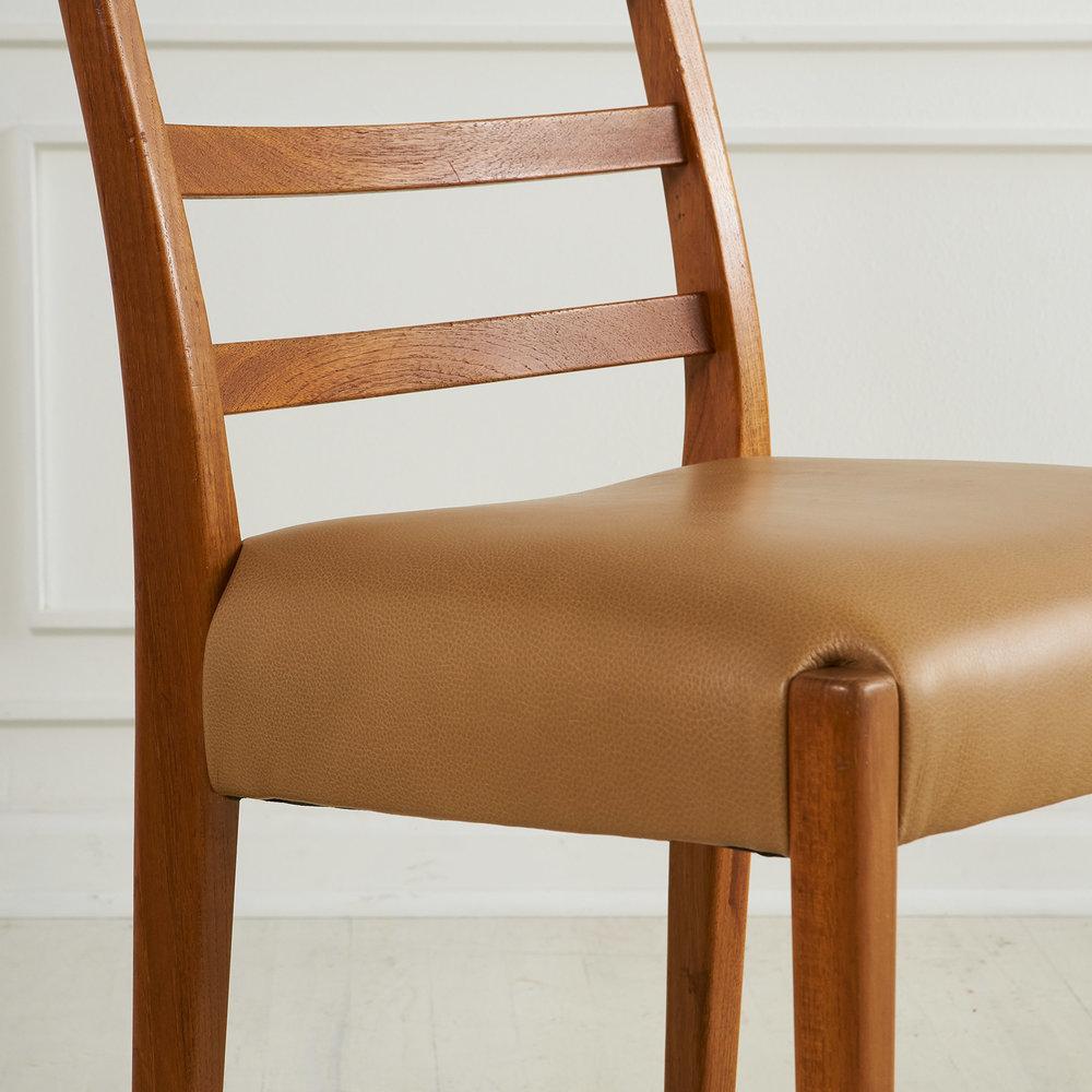 Midcentury Teak and Leather Side Chair 1