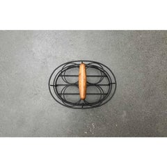 Mid-Century Teak and Metal Bottle Holder in the style of String