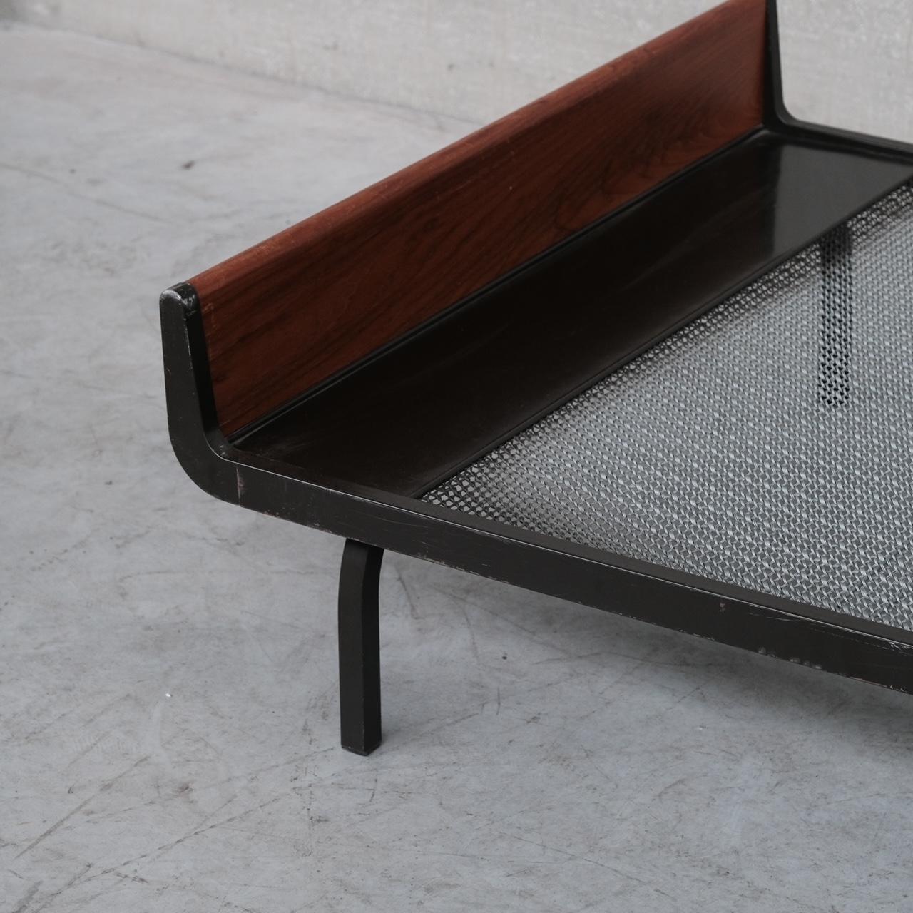 Mid-Century Teak and Metal Friso Kramer Day Bed for Auping In Good Condition In London, GB