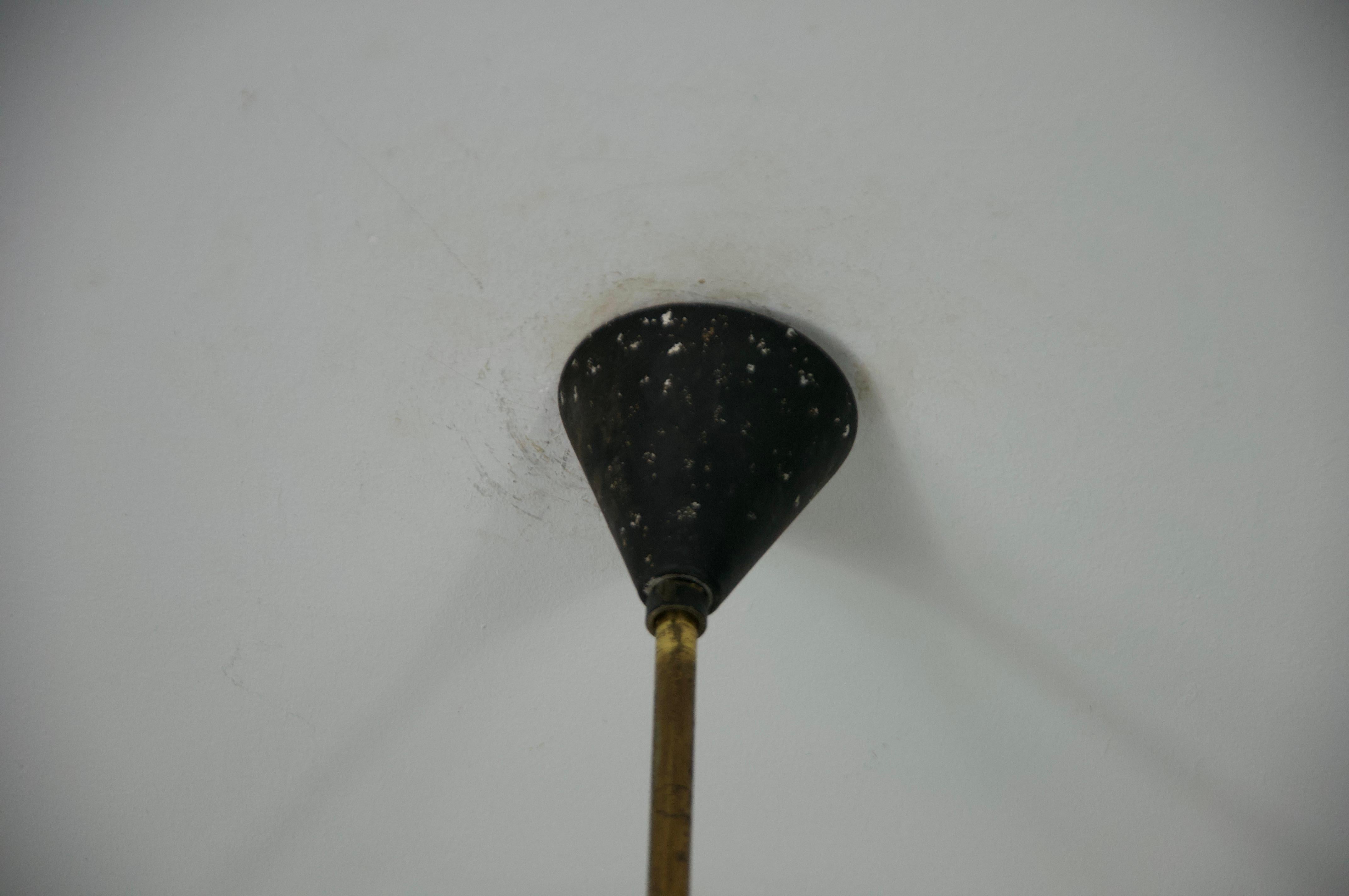 Lampada da soffitto di metà secolo in teak e vetro opalino, Italia, anni '60 in vendita 7