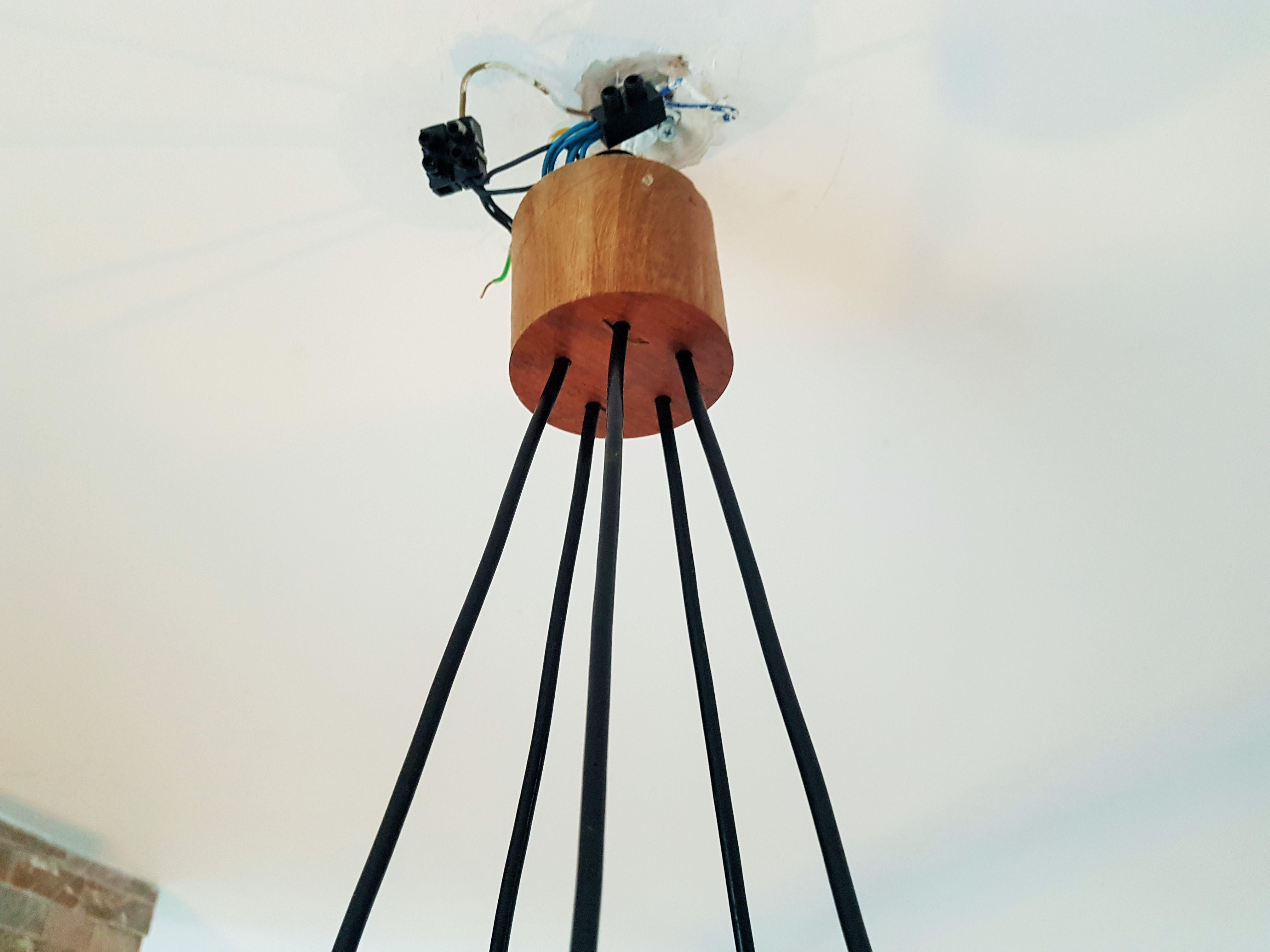 Lampadario di metà secolo in teak e resina, Danimarca, anni '60 in vendita 10