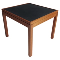 Used Mid-Century Teak and Vinyl Top Side Table, 1970s