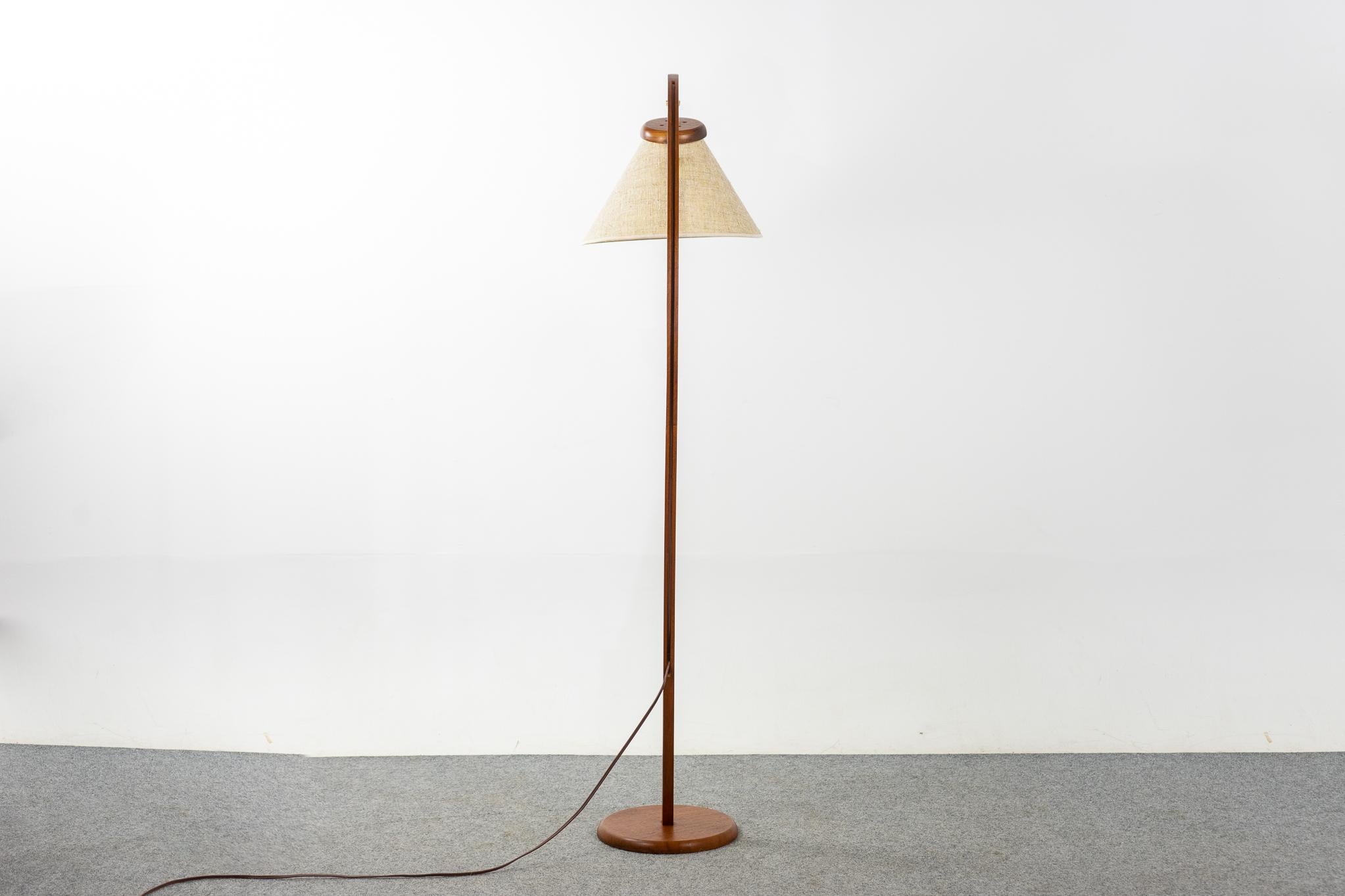 Danish Mid-Century Teak Arc Floor Lamp
