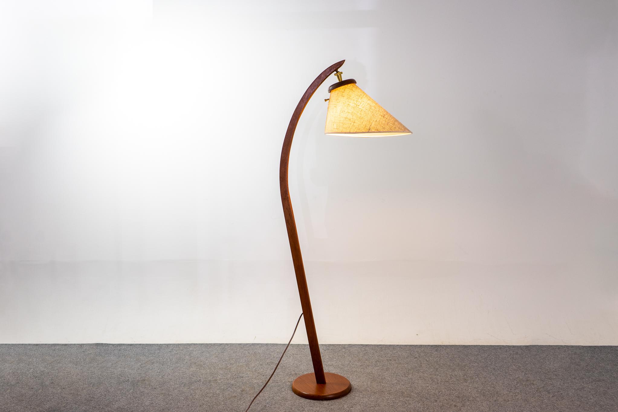 Mid-20th Century Mid-Century Teak Arc Floor Lamp