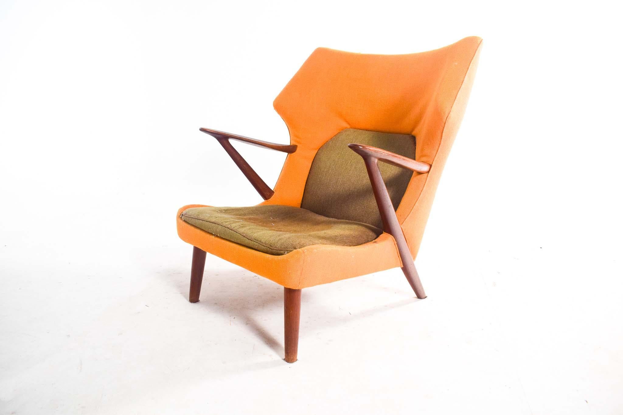 Poltrona in teak di metà secolo Model 221 di Kurt Olsen per Slagelse Mobelvaerk in vendita 4