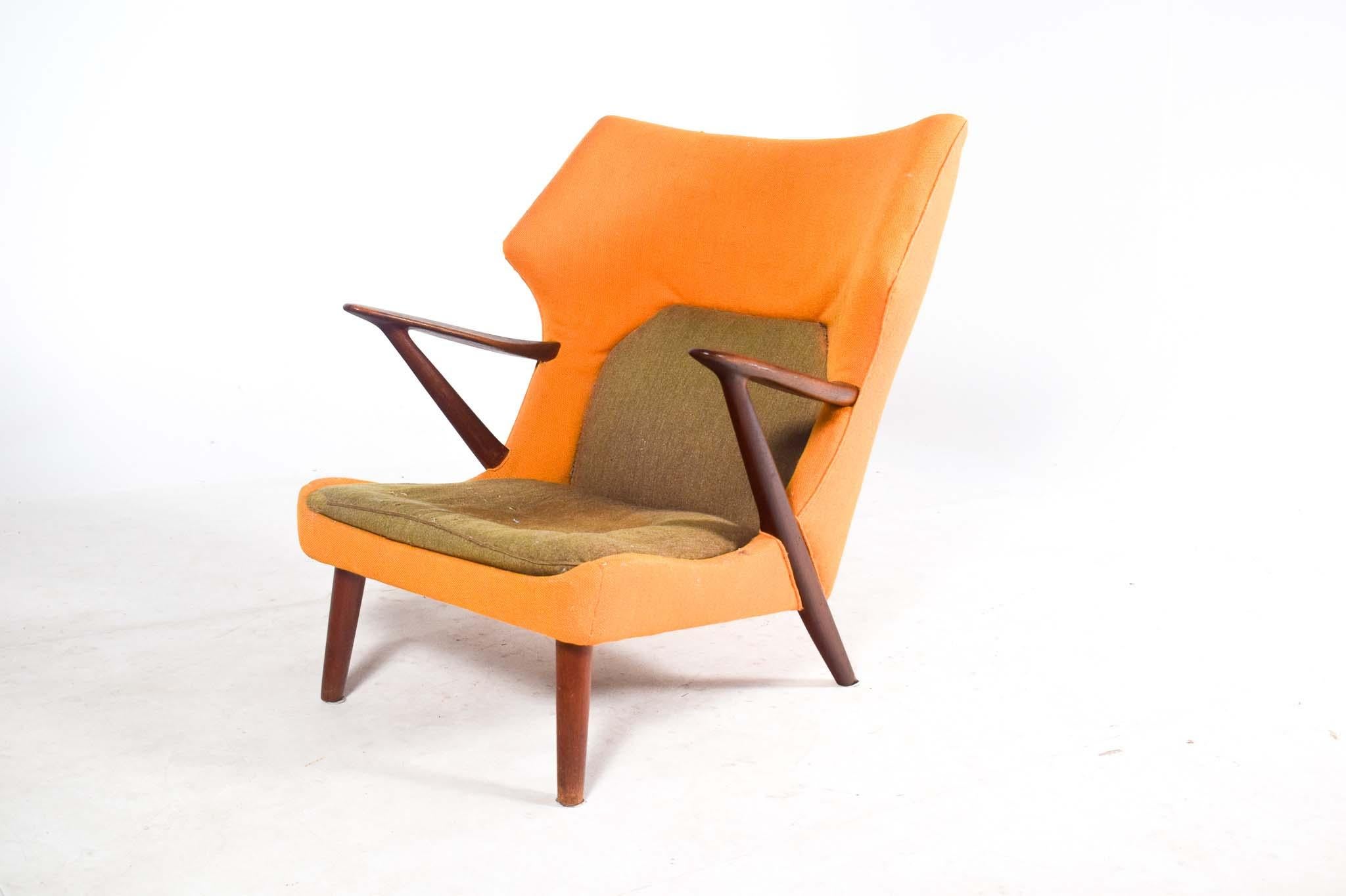 Mid-Century moderno Poltrona in teak di metà secolo Model 221 di Kurt Olsen per Slagelse Mobelvaerk in vendita