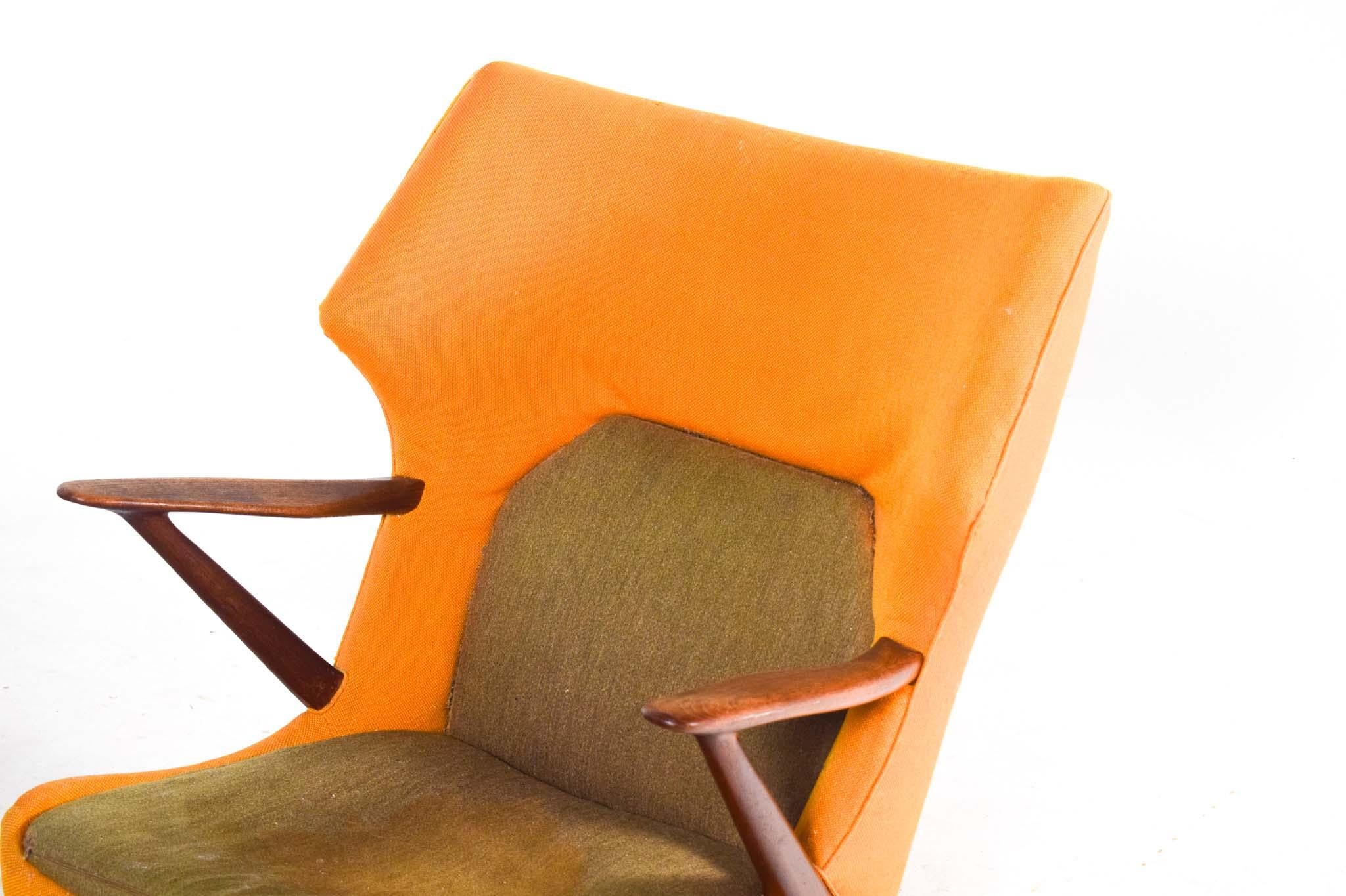 Danese Poltrona in teak di metà secolo Model 221 di Kurt Olsen per Slagelse Mobelvaerk in vendita
