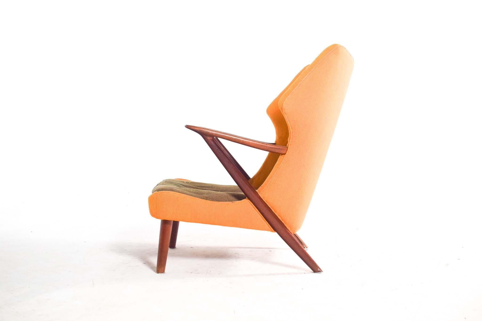 Poltrona in teak di metà secolo Model 221 di Kurt Olsen per Slagelse Mobelvaerk In condizioni buone in vendita a Lisboa, Lisboa