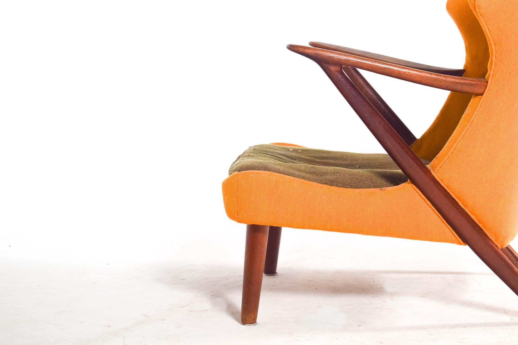 Lana Poltrona in teak di metà secolo Model 221 di Kurt Olsen per Slagelse Mobelvaerk in vendita