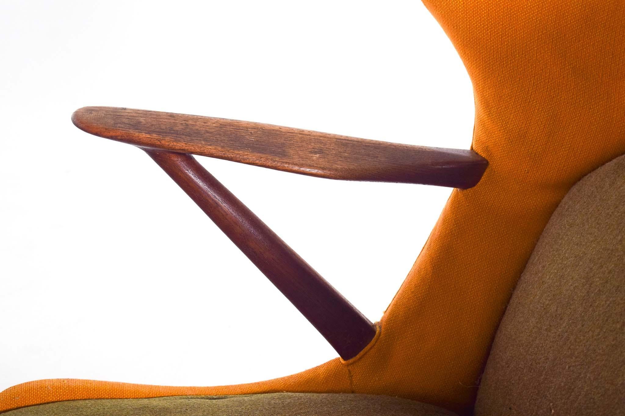 Poltrona in teak di metà secolo Model 221 di Kurt Olsen per Slagelse Mobelvaerk in vendita 2