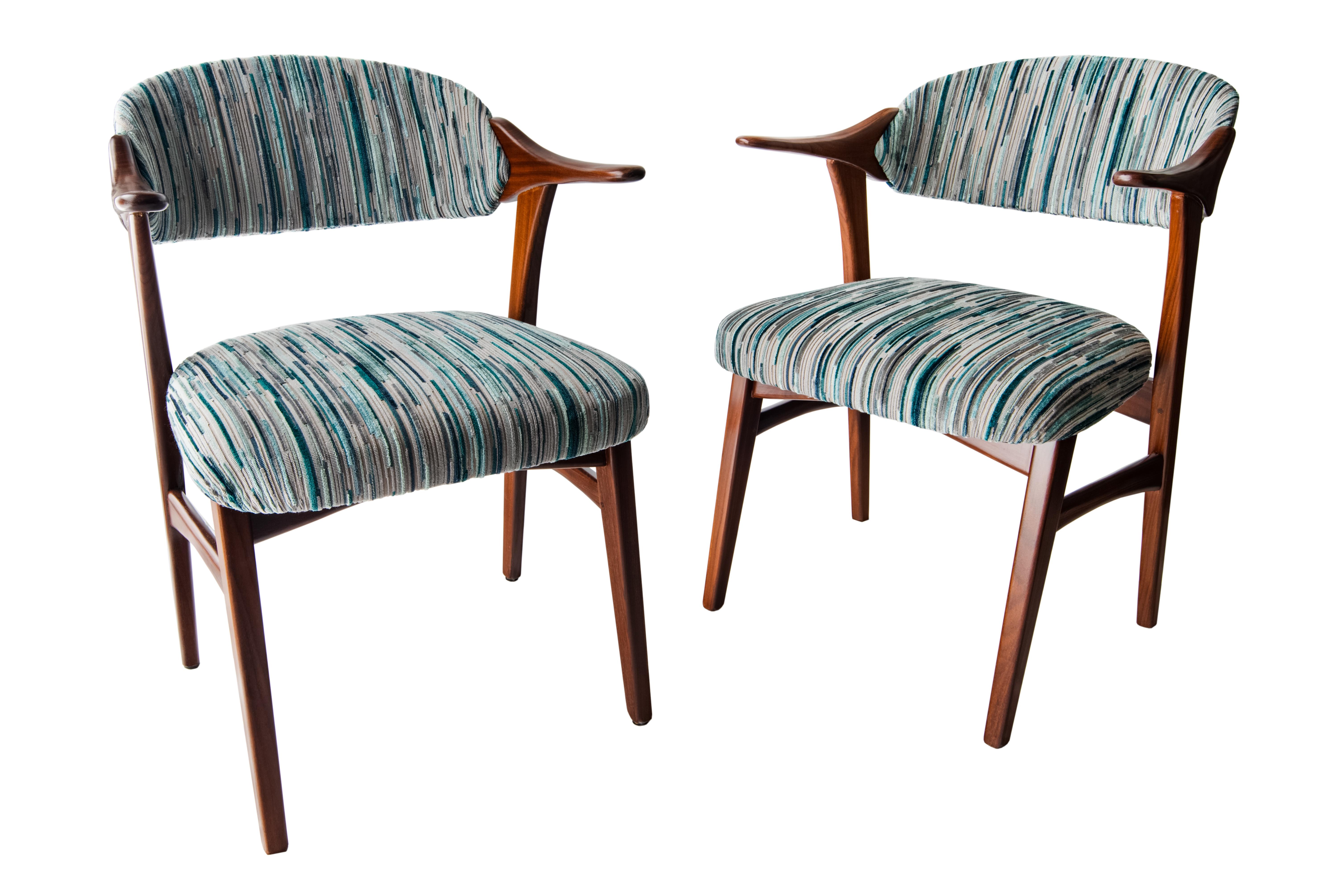 Mid-Century Modern Set of 2 Midcentury Teak Arne Vodder for France&Daverkosen Denmark Dining Chairs