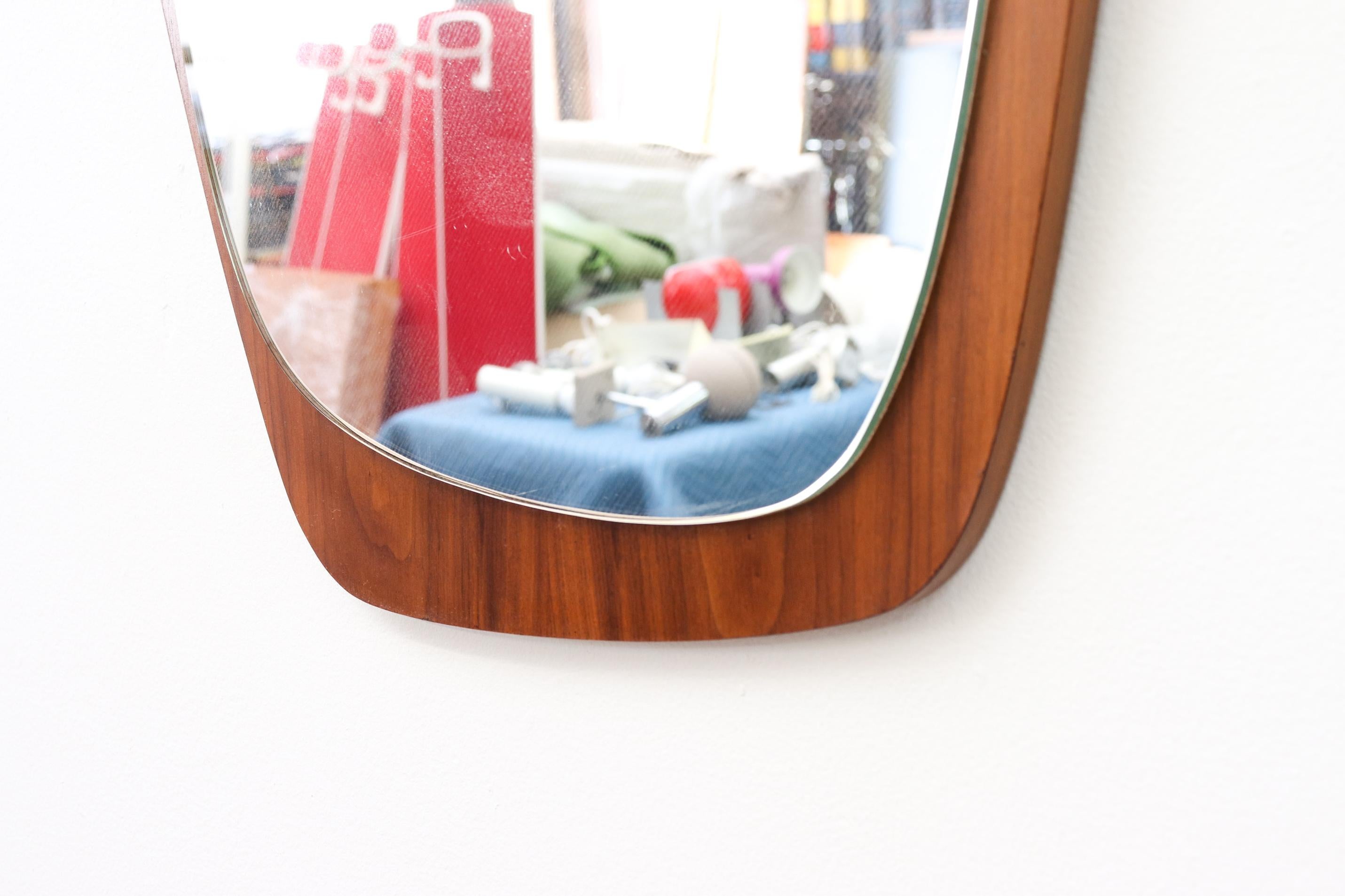 mid century asymmetrical wall mirror