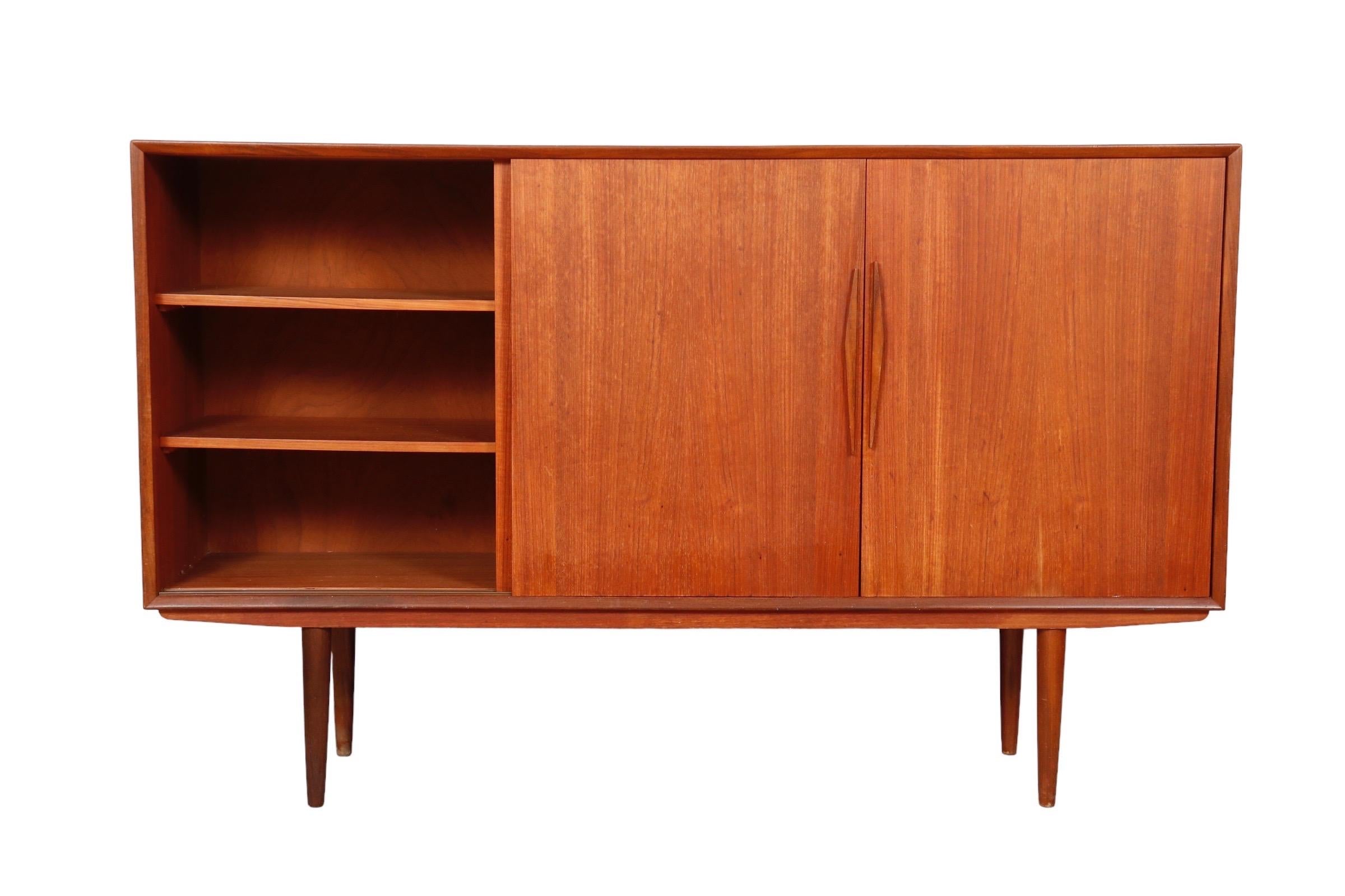 Danish Mid Century Teak Bar Buffet For Sale