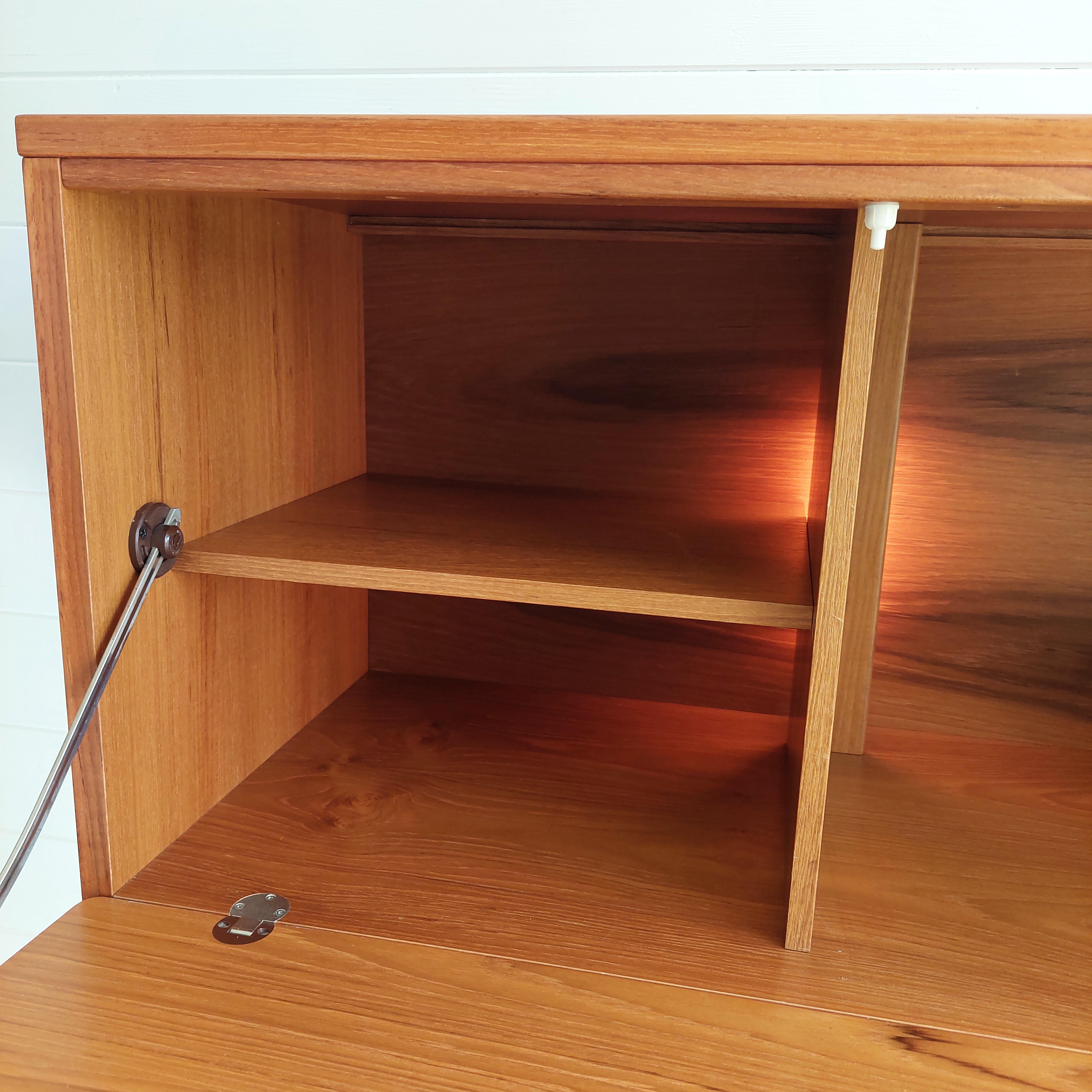 Mid Century Teak Beaver And Tapley Wall Drinks Cabinet Bureau  floating Desk 60s 5