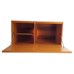 Mid Century Teak Beaver And Tapley Wall Drinks Cabinet Bureau floating Desk 60s
