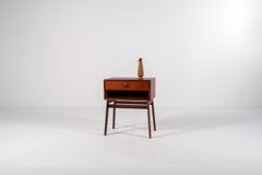 Mid-Century Teak Bedside Table with Drawer & Open Shelf, 1960s