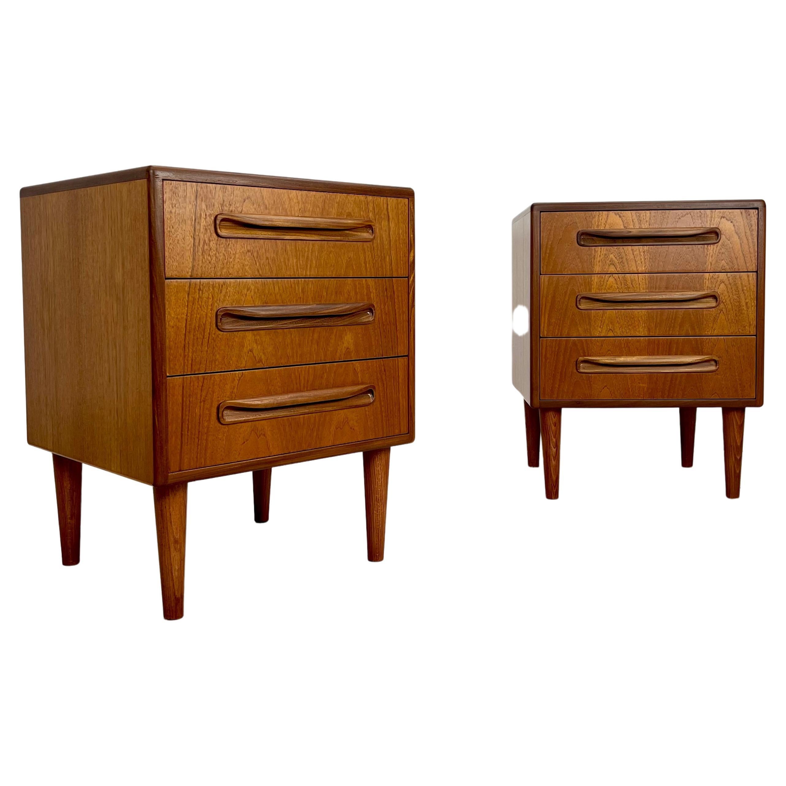 Mid century teak bedside tables