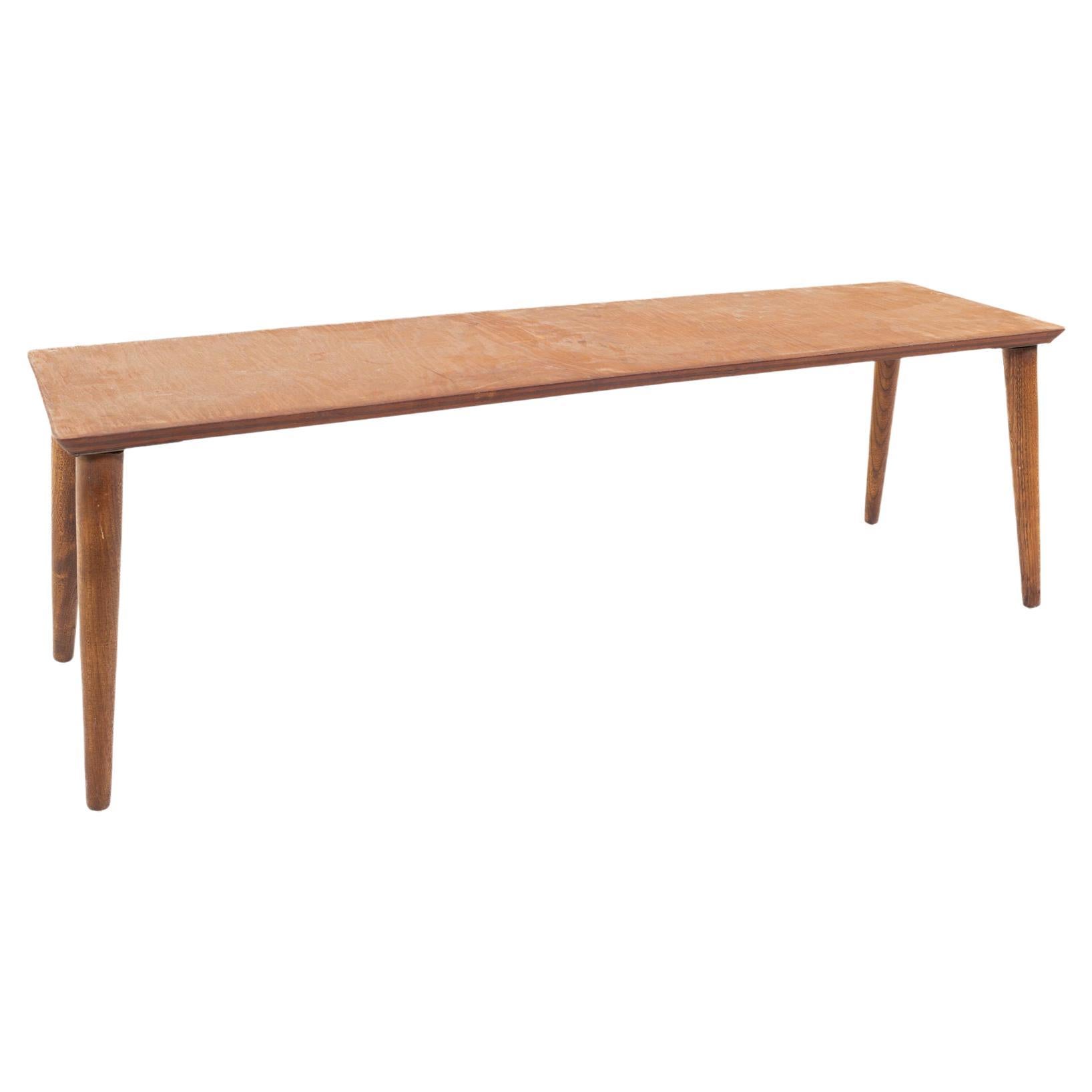mid century teak bench