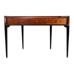 Mid Century Teak Black Writing Desk With Drawer Vintage Retro MCM