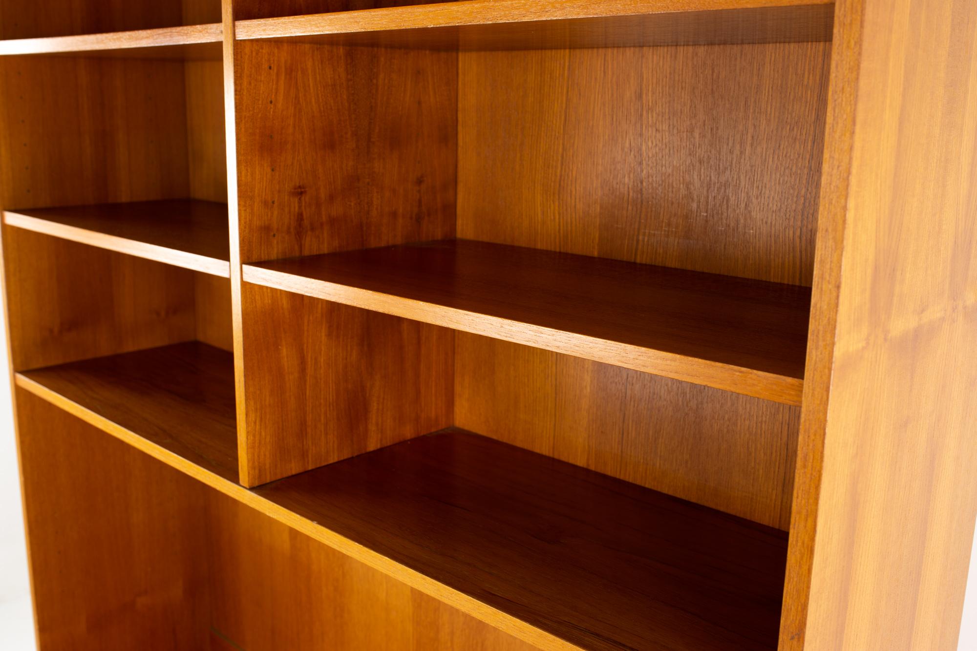 Danish Mid Century Teak Book Case Buffet and Hutch