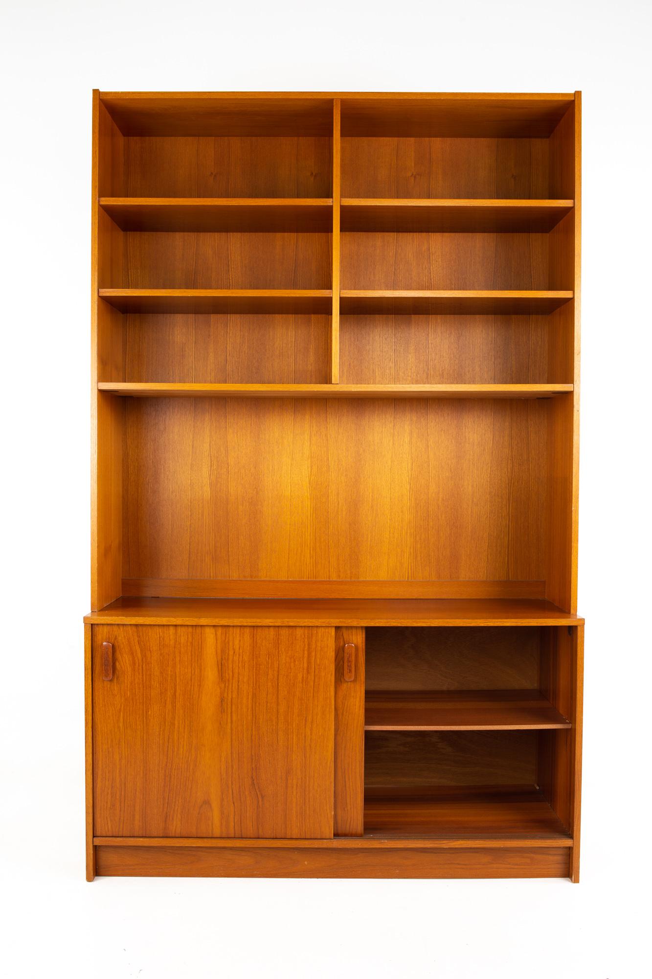 Late 20th Century Mid Century Teak Book Case Buffet and Hutch
