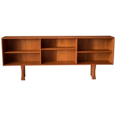 Vintage Mid Century Teak Bookcase Console