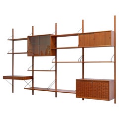 Mid-Century-Bücherregal-Wandschrank aus Teakholz von Poul Cadovius Dänemark 1960er Jahre