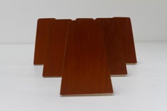 Soportes para libros de teca de mediados de siglo, diseñados por Kai Kristiansen para FM 1960s, juego de 6.