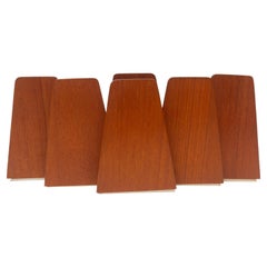 Soportes para libros de teca de mediados de siglo, diseñados por Kai Kristiansen para FM 1960s, juego de 6.