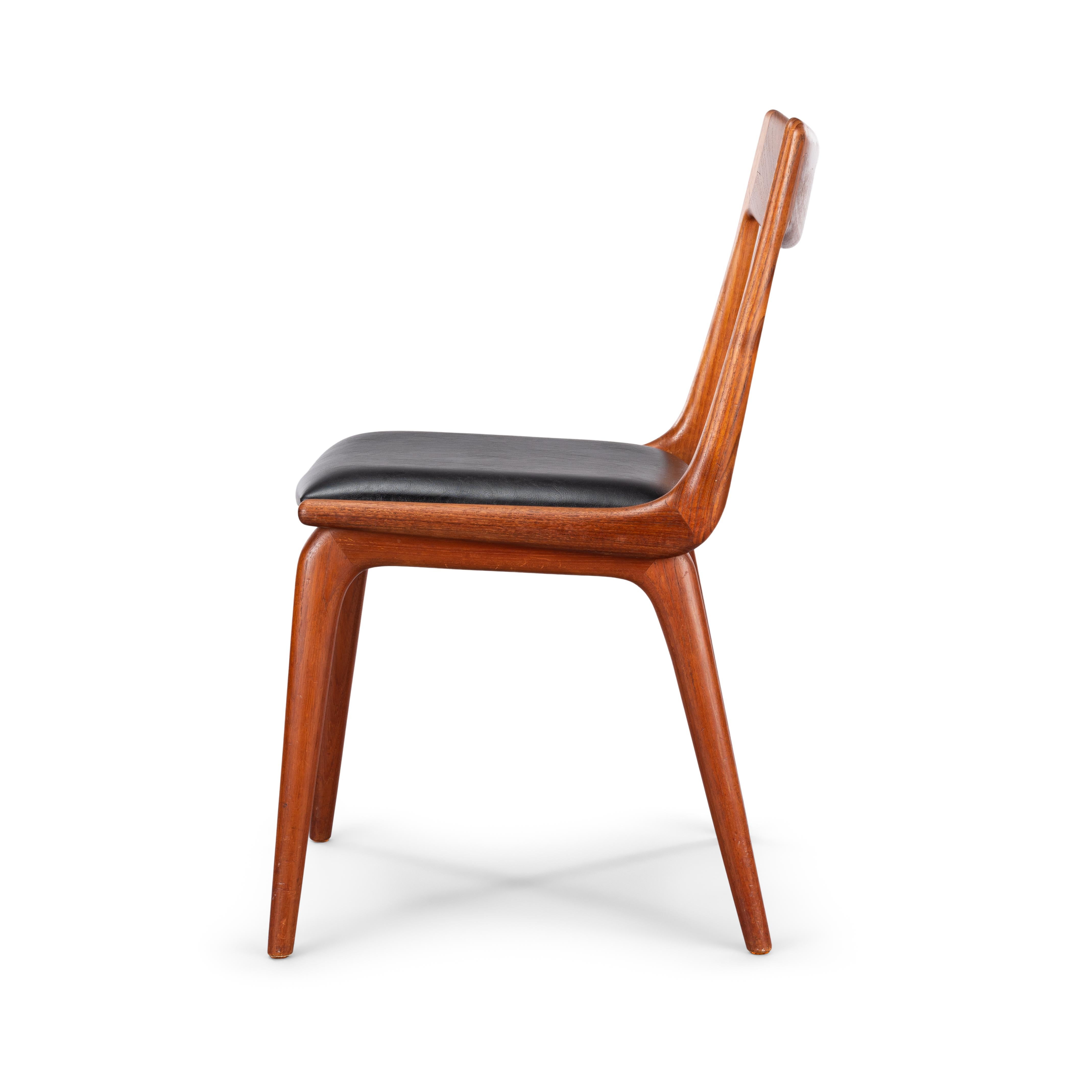 Midcentury Teak Boomerang Chairs #370 by E. Christensen for Slagelse, Set of 6 In Good Condition In Breda, Netherlands