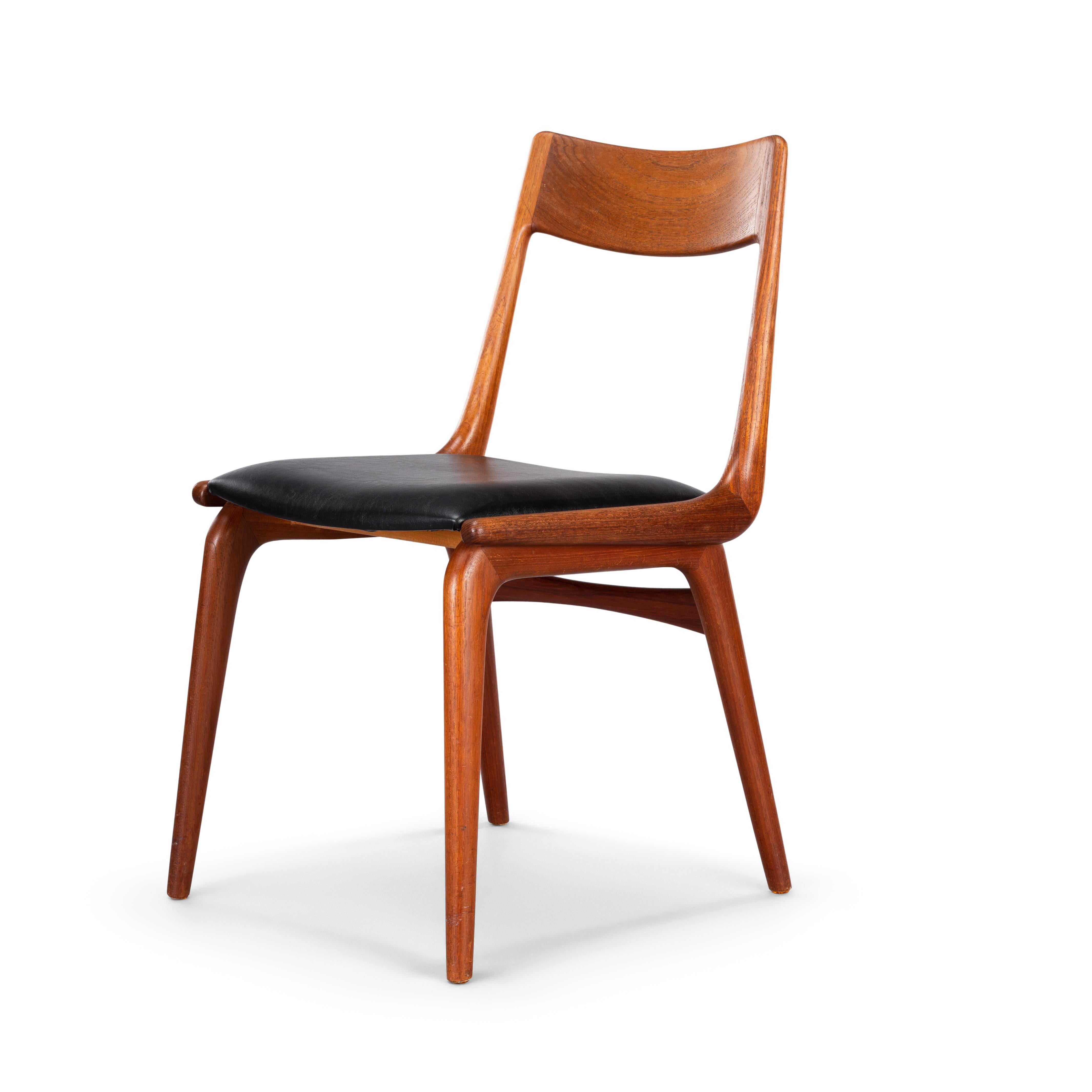 20th Century Midcentury Teak Boomerang Chairs #370 by E. Christensen for Slagelse, Set of 6
