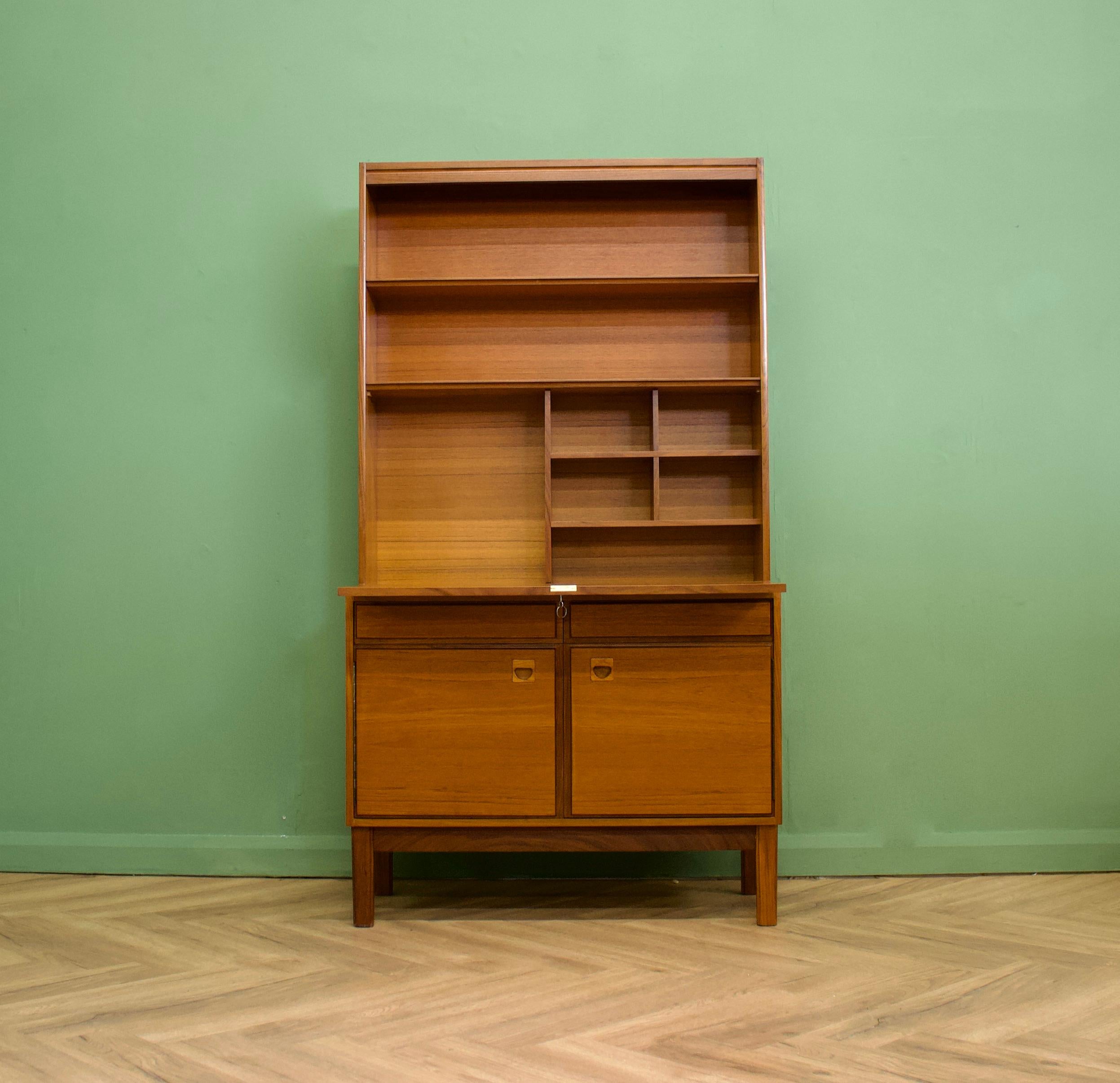 Mid Century Teak Bureau Bookcase from Vanson, 1960s In Good Condition In South Shields, GB