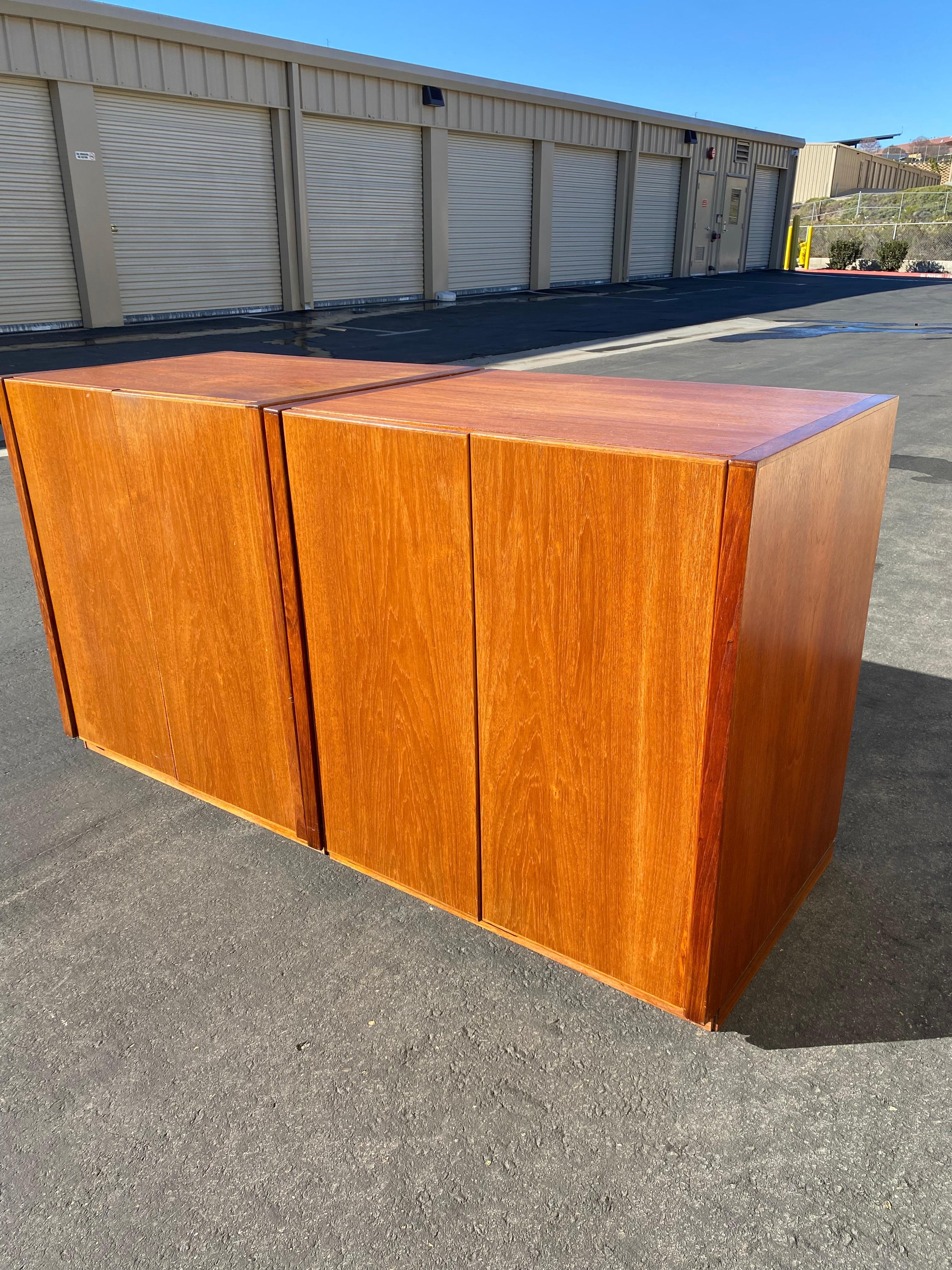 Mid-Century Teak Cabinets In Good Condition In Spring Valley, CA