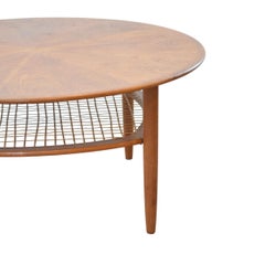 Mid Century Teak & Cane Coffee Table