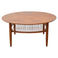 Mid Century Teak 
Cane Coffee Table