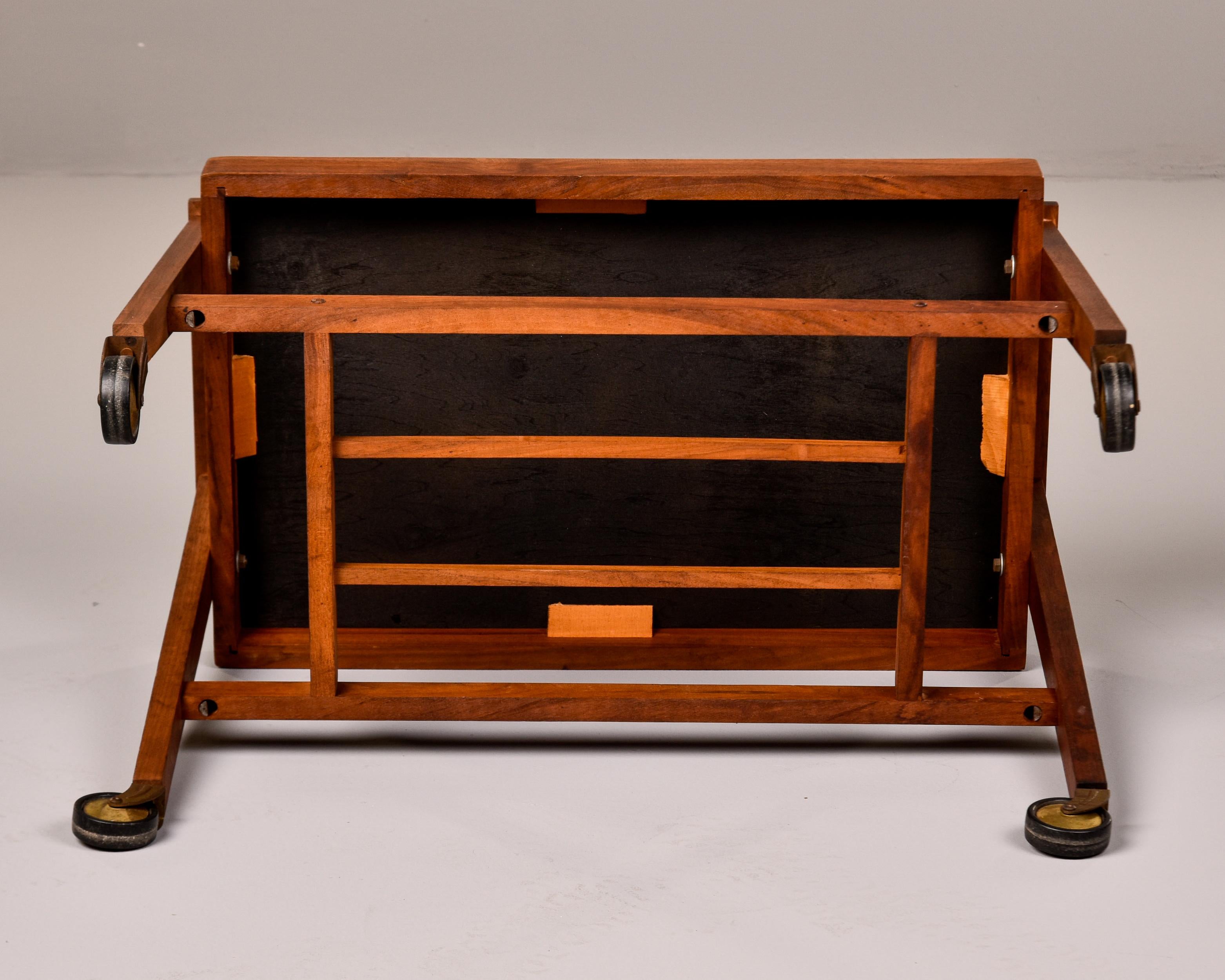 Mid Century Teak Cart or Side Table on Casters For Sale 3