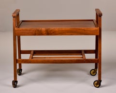 Mid Century Teak Cart or Side Table on Casters