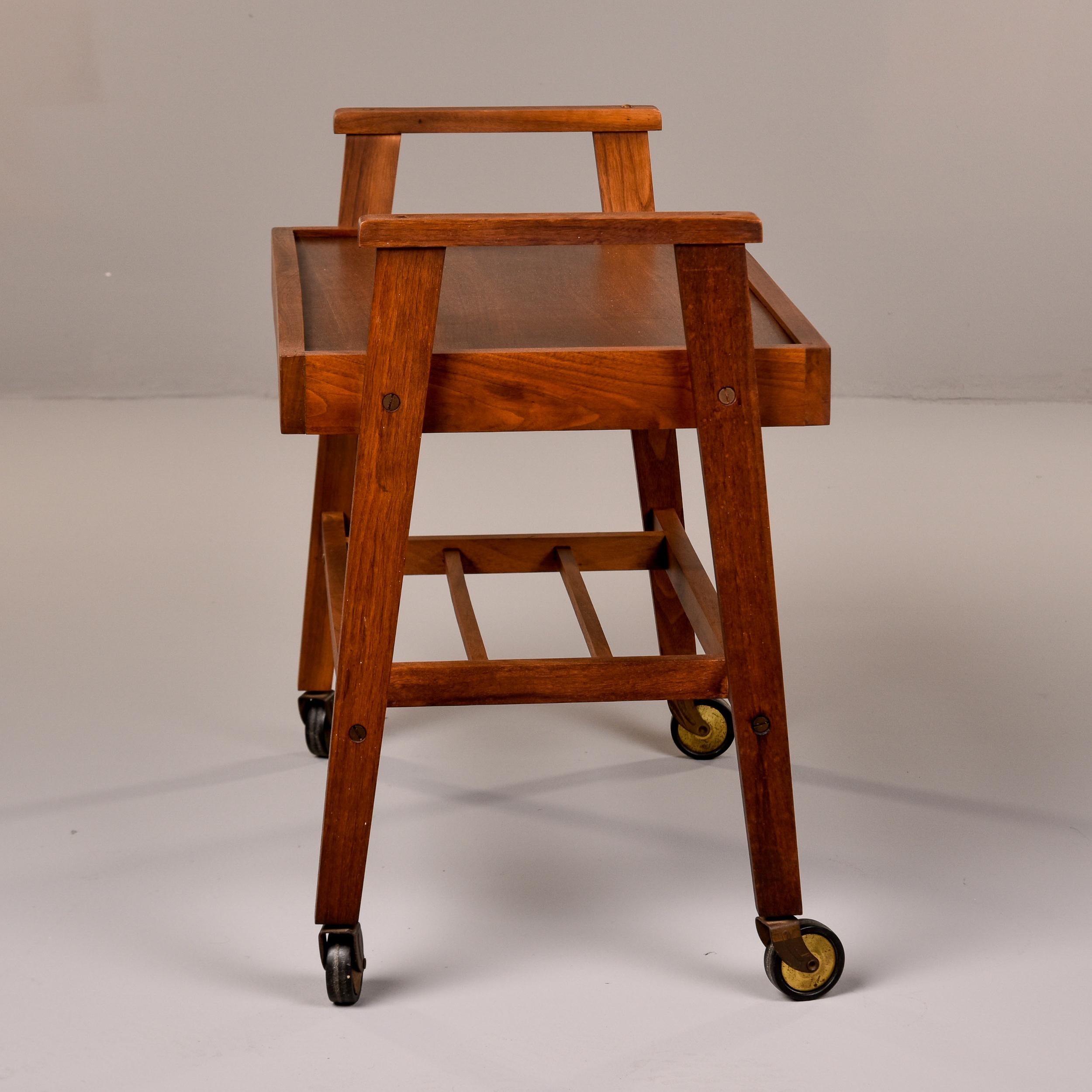 Mid-Century Modern Mid Century Teak Cart or Side Table on Casters For Sale