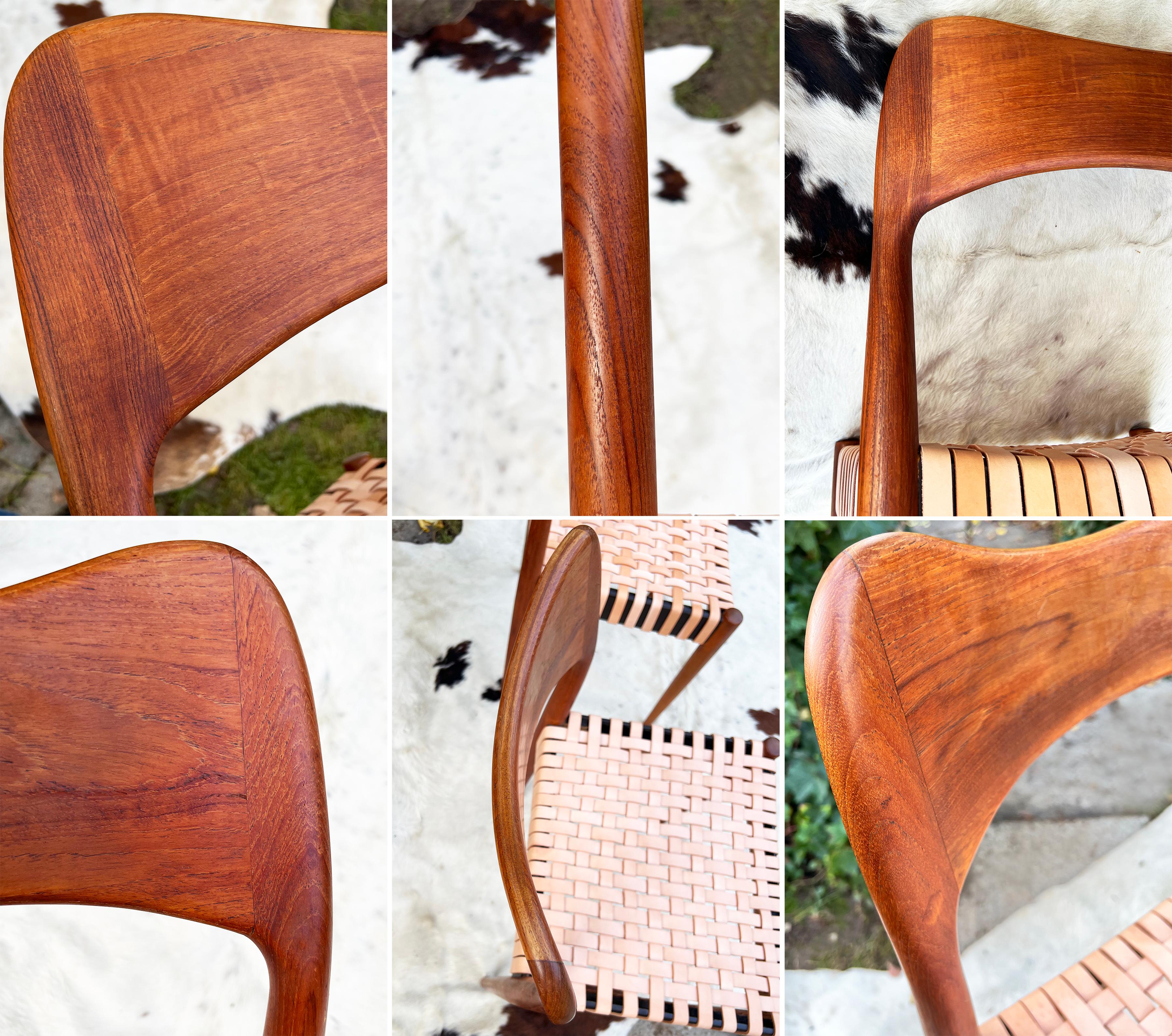 Danish Mid Century Teak Chairs by Arne Hovmand Olsen for Mogens Kold, 60s -- Set of 4 For Sale