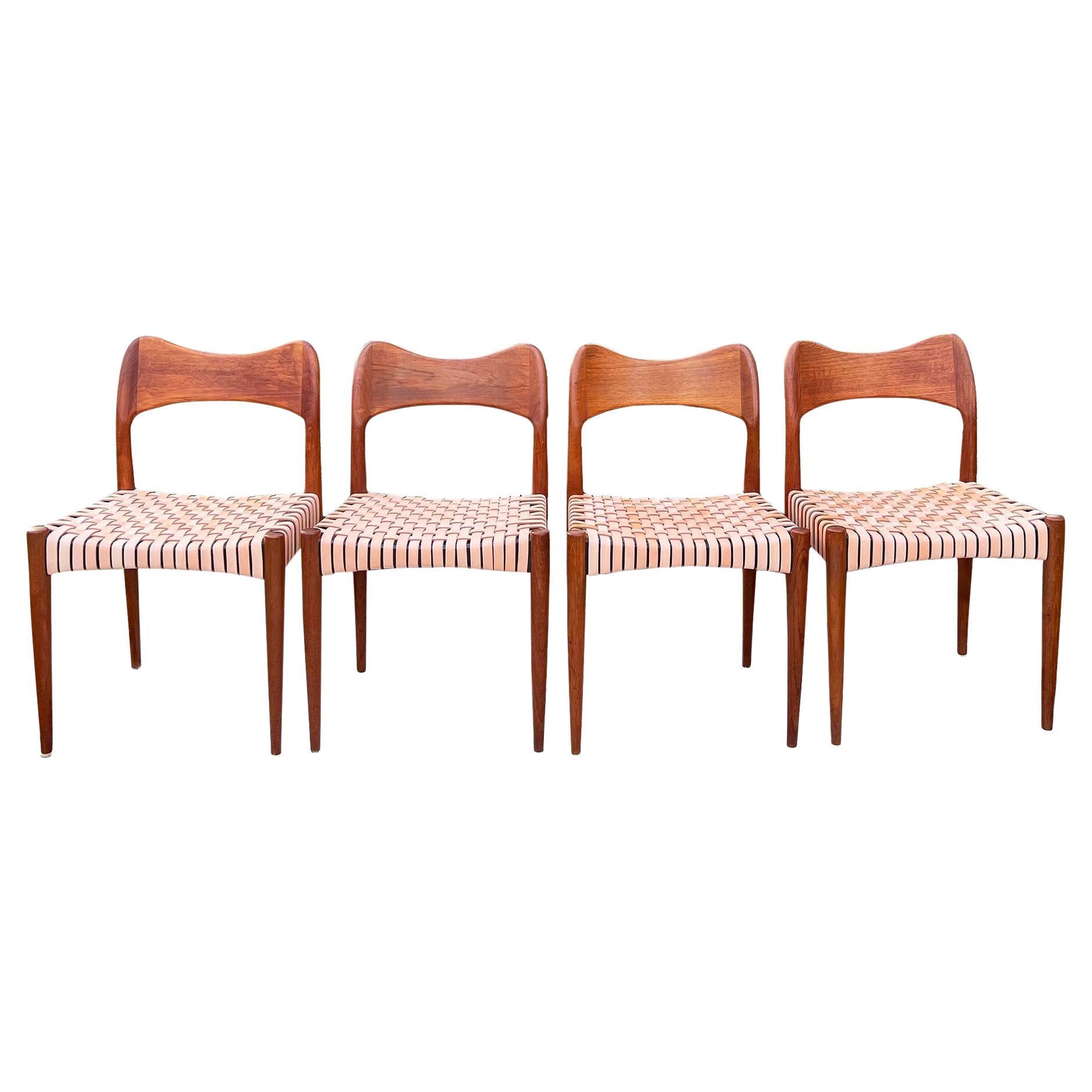 Mid Century Teak Chairs by Arne Hovmand Olsen for Mogens Kold, 60s -- Set of 4