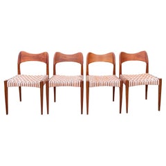 Vintage Mid Century Teak Chairs by Arne Hovmand Olsen for Mogens Kold, 60s -- Set of 4