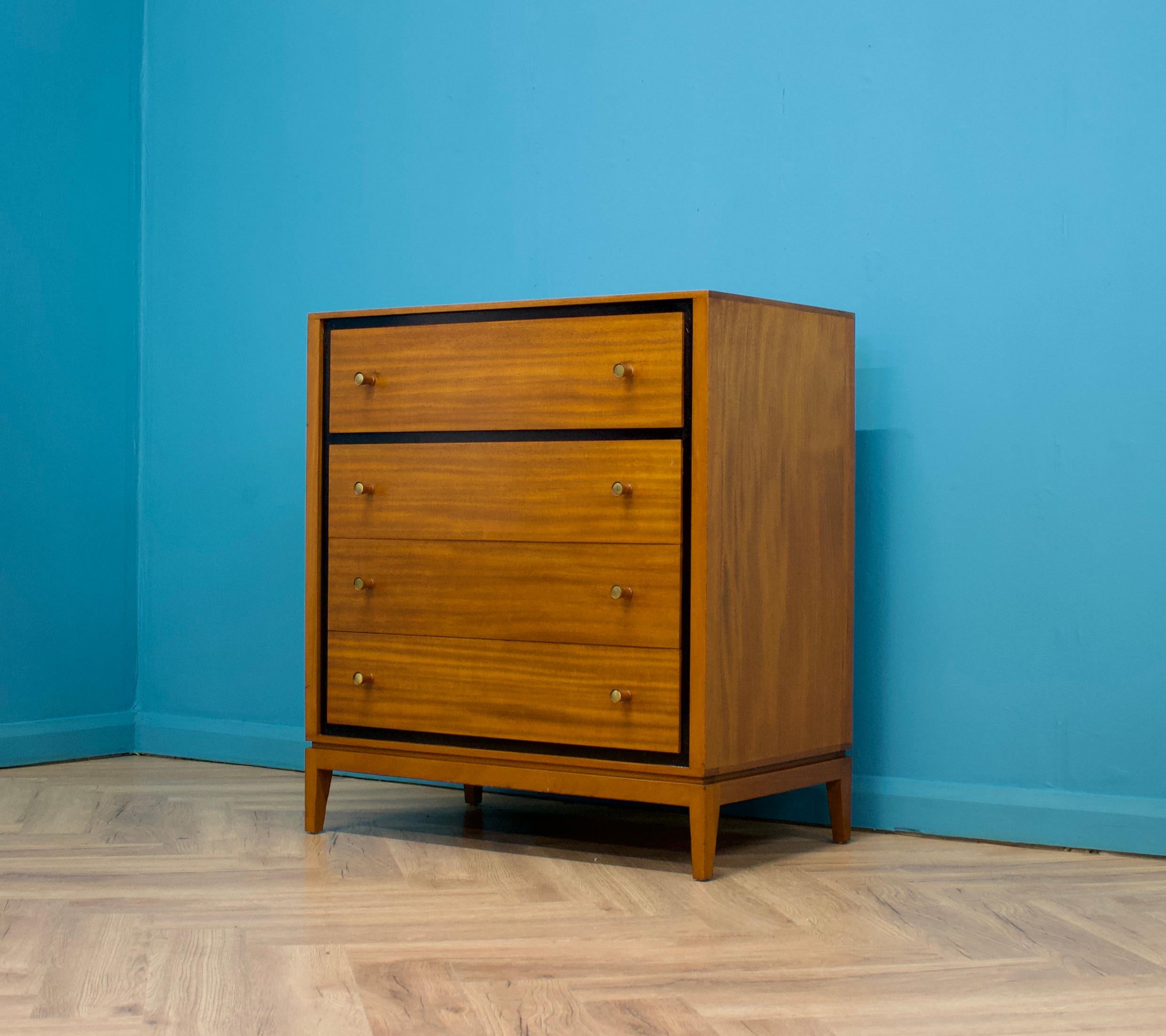 British Mid-Century Teak Chest of Drawers by Heals from Loughborough, 1950s For Sale